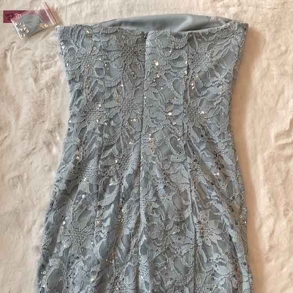 NWT- Pale Blue Sparkly and Lacy Mini Cocktail/Party Dress - Picture 9 of 16